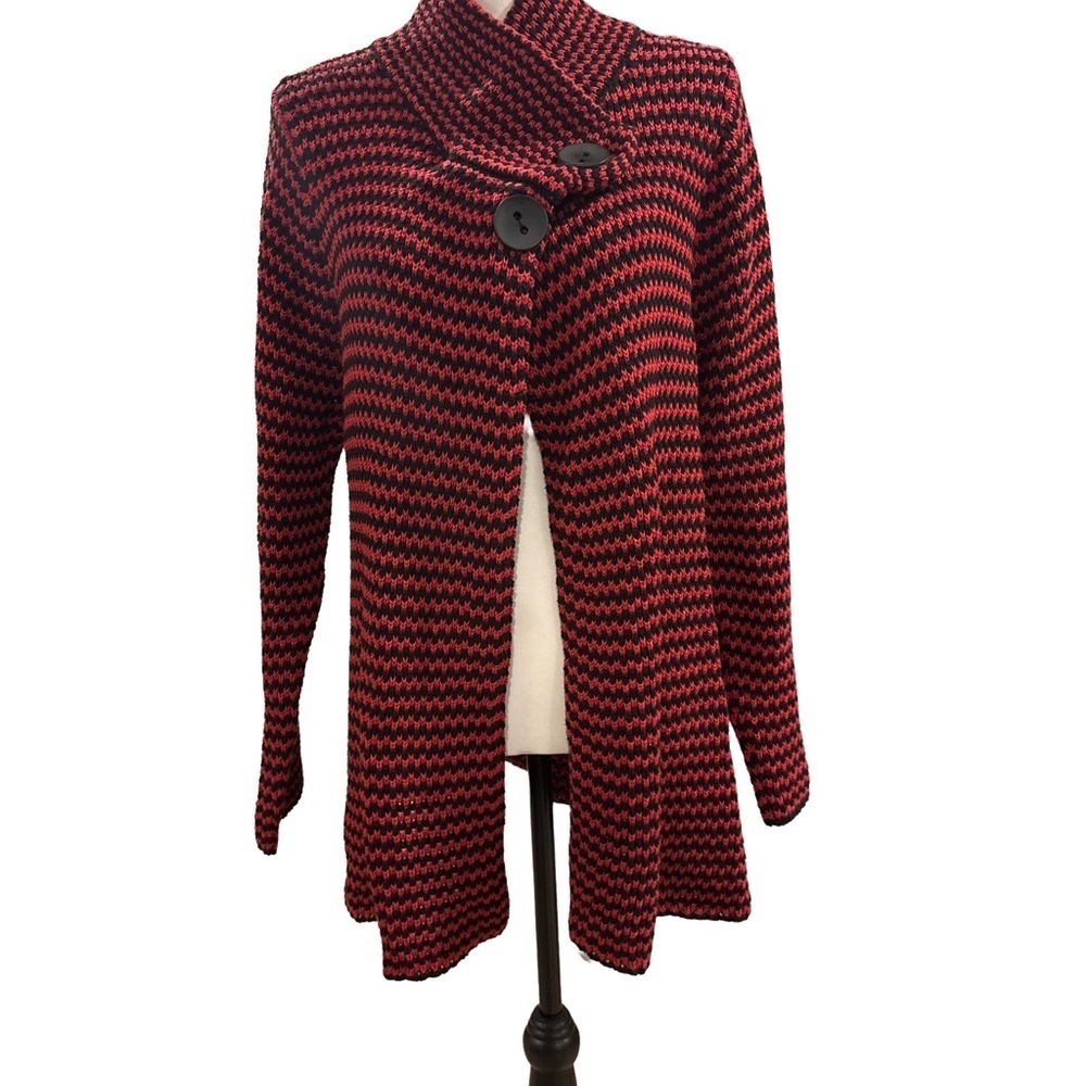 Habitat Red and Black Women's Cardigan. Medium